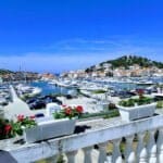 Apartment A3 (Tiho & Marija) - view from terrace at sea, marina and Tribunj