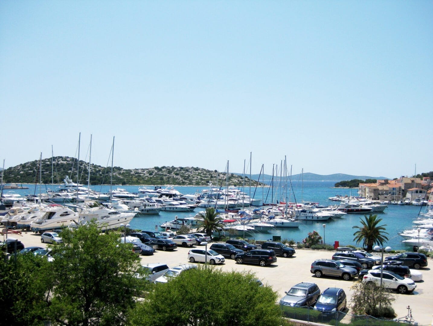 Apartment A3 (Tiho & Marija) - view from terrace at sea, marina and Tribunj