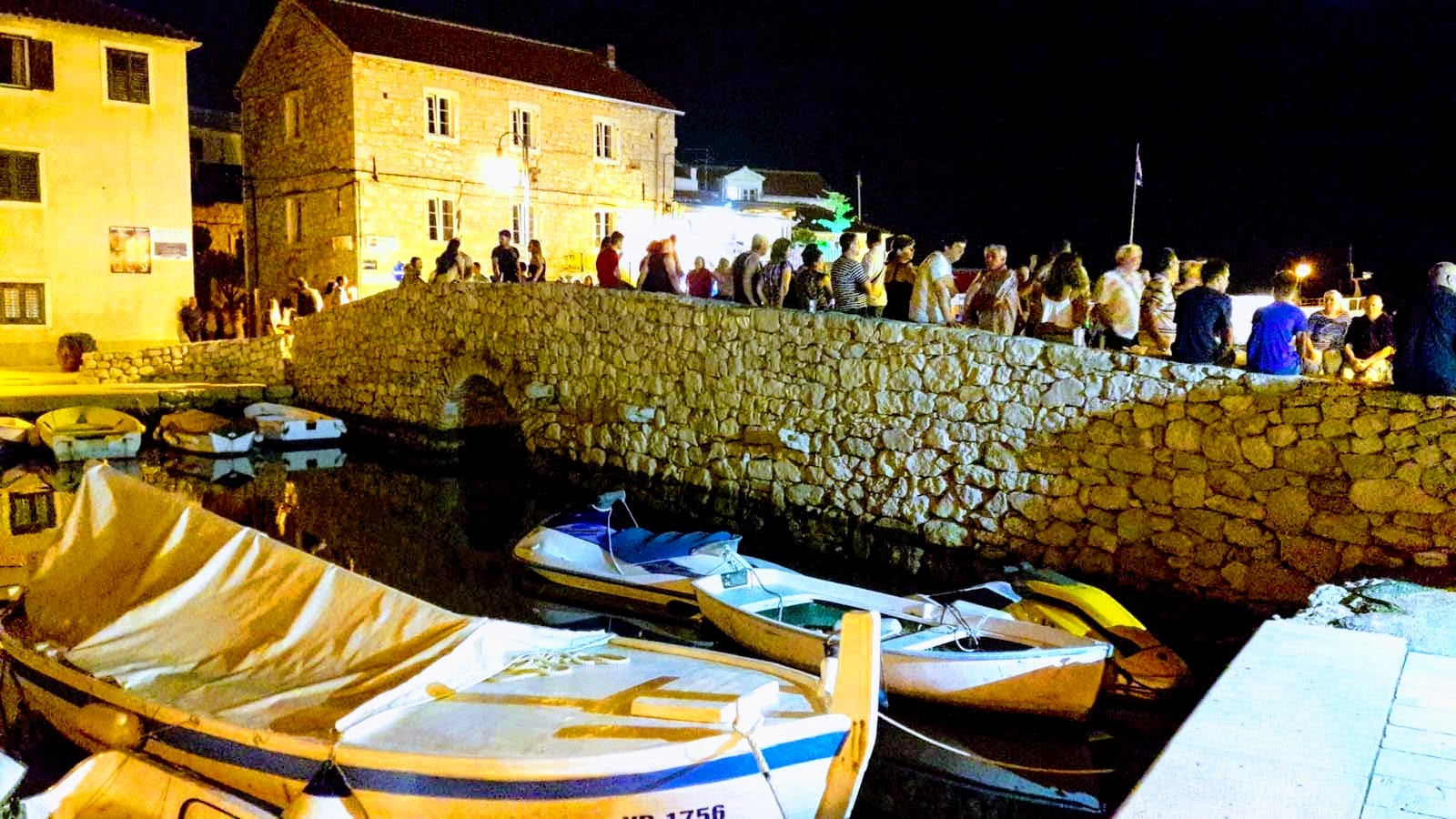 Tribunj - stari most ponoči