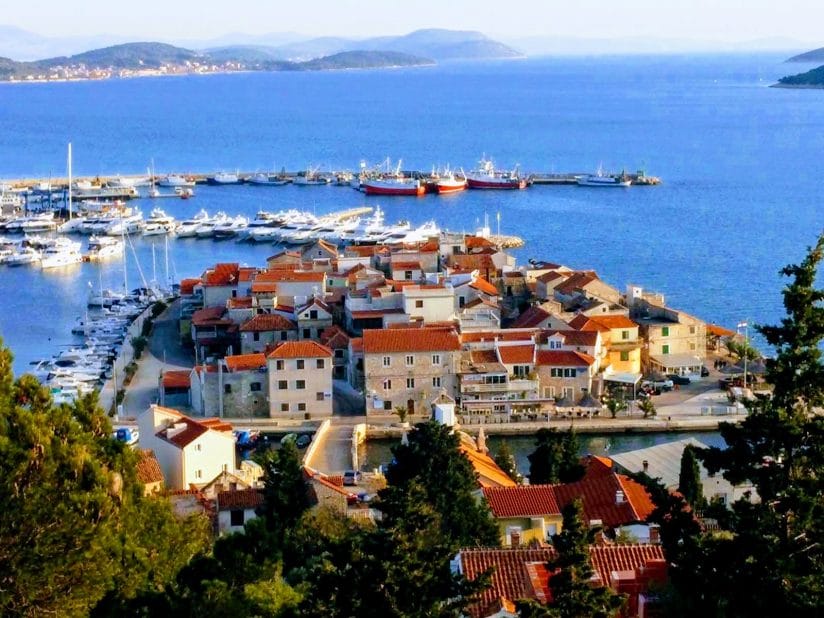 Tribunj - view from St. Nicholas hill at old Tribunj island